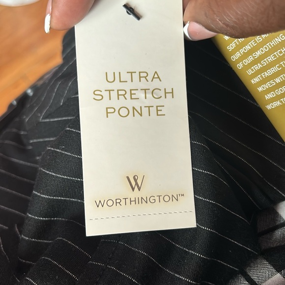 Black Striped Pencil Slit Skirt - Picture 9 of 13